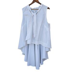 Truth NYC Tie Neck High-Low Blouse White Size 2X